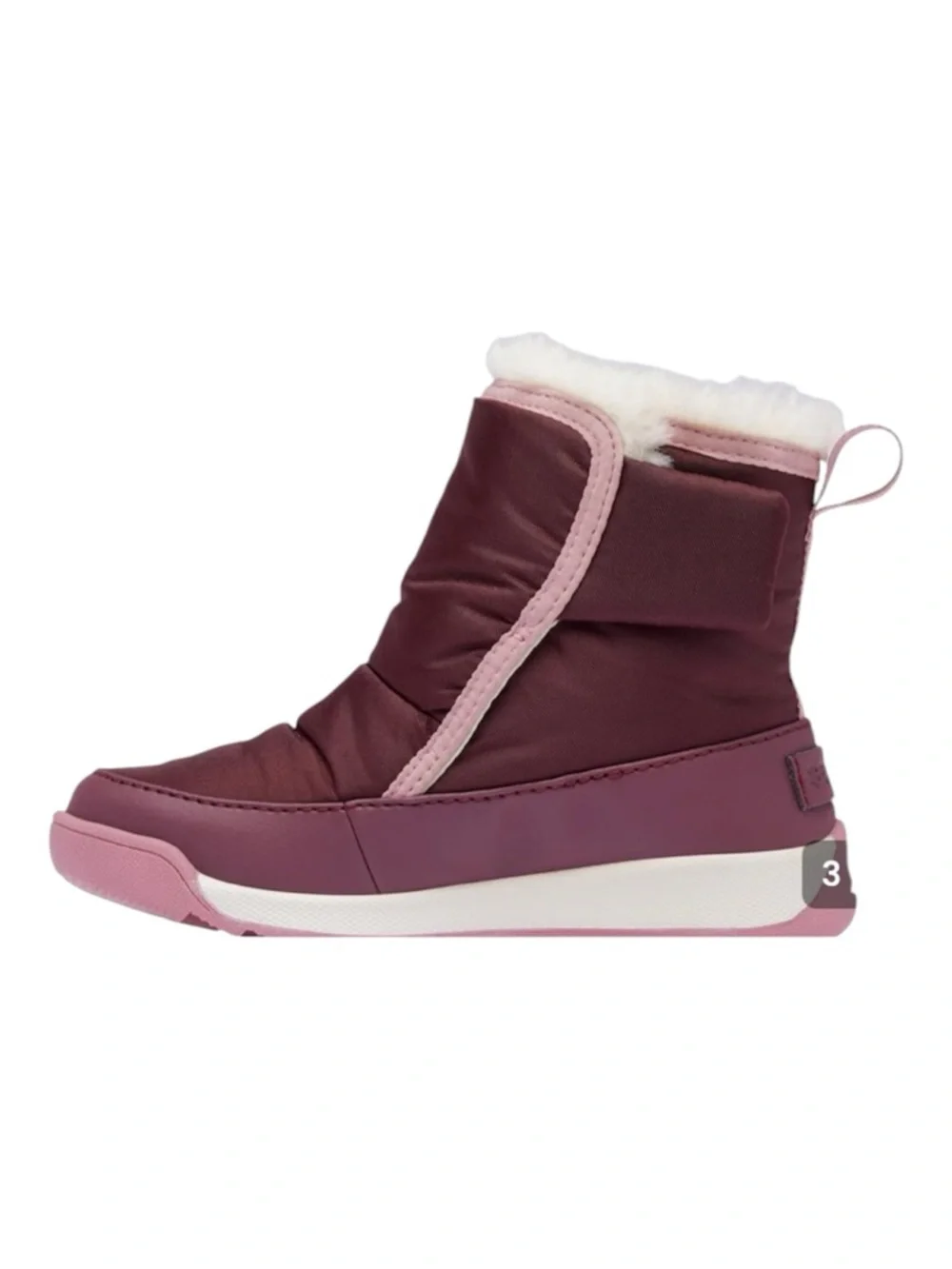 Sorel Kids Burgundy and Pink Waterproof Snow Boots